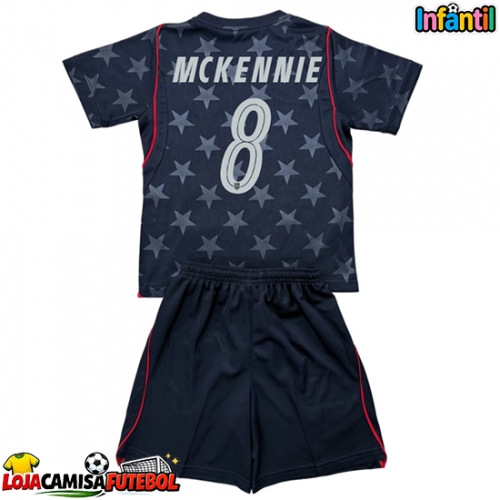 Camisa de Futebol Estados Unidos Weston McKennie #8 Equipamento Secundário Infantil Mundo 2026 Manga Curta (+ Calças curtas)